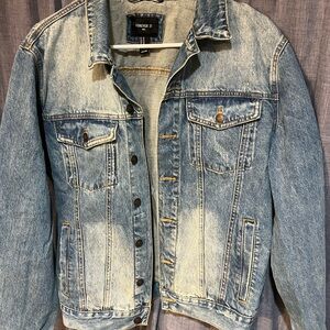 Forever 21 Blue and White Denim Jacket